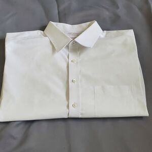 Roundtree & Yorke Classic White Dress Shirt Gold Label